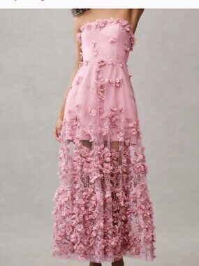 Helsi Pink Strapless Sleeveless Gown